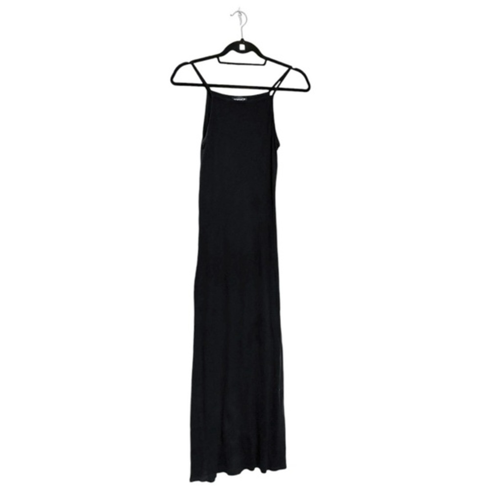 Topshop Black Spaghetti Strap Ribbed Tank Dress Womens Size 6
